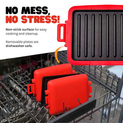 Micro Grill Max™ Microwave Grill & Sandwich Maker – Large Microwave Grilling Pot for Paninis, Steaks & Fillets – Microwave Safe, BPA-Free, Dishwasher Safe – Bigger Size for Large Breads & Meals