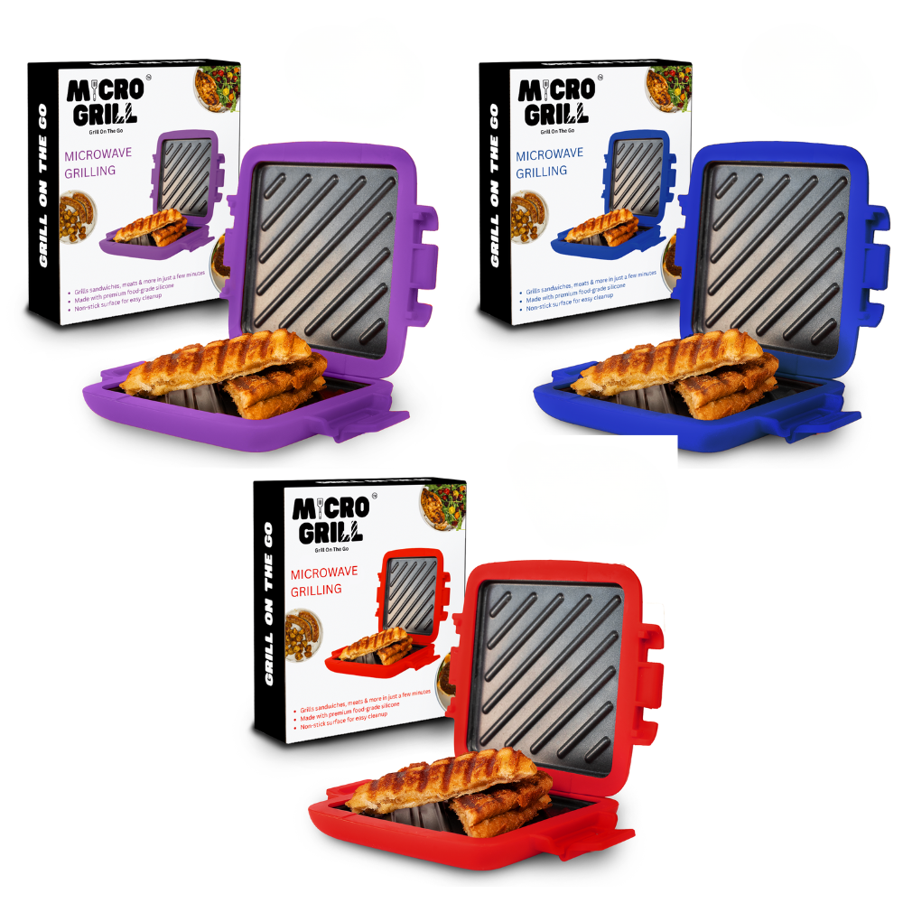 Micro Grill Classic™ Toastie Maker, Microwave Grill, Sandwich Toaster, 3 Minute Grilled Cheese, Crispy, Panini Press, Dishwasher Safe, Office, Home, Travel & School Dorms